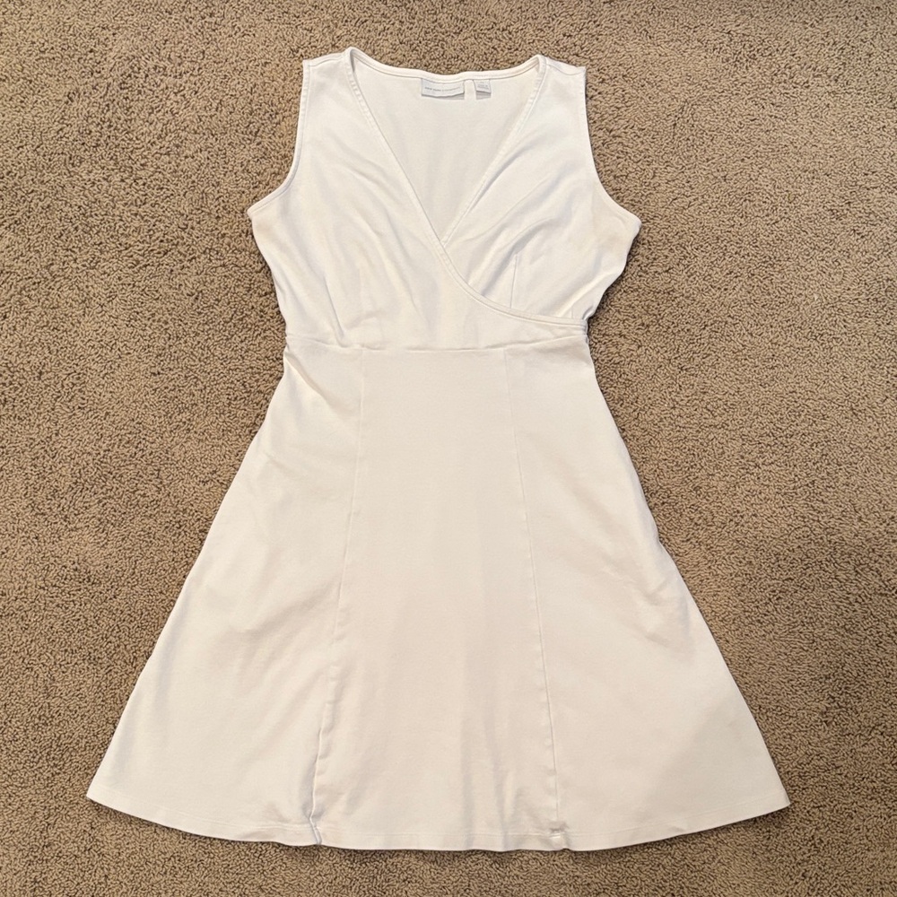 New York & Company White Sleeveless Mini Dress